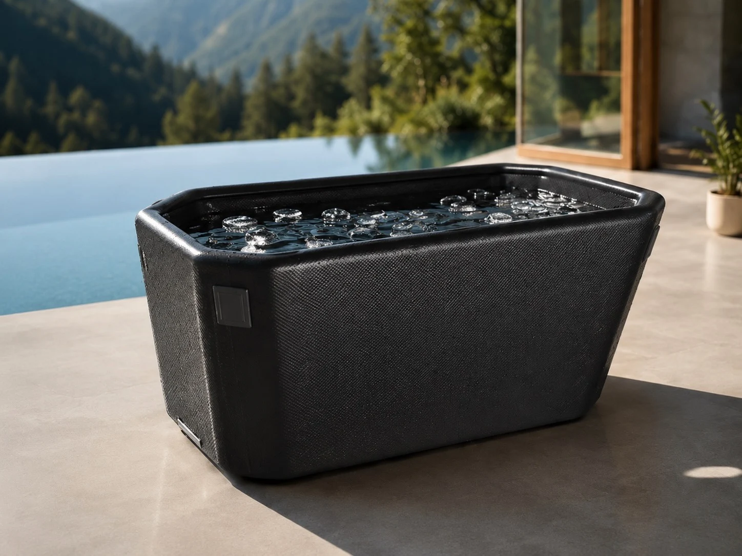 AUBEO Dawn, produit présenté sur une terrasse