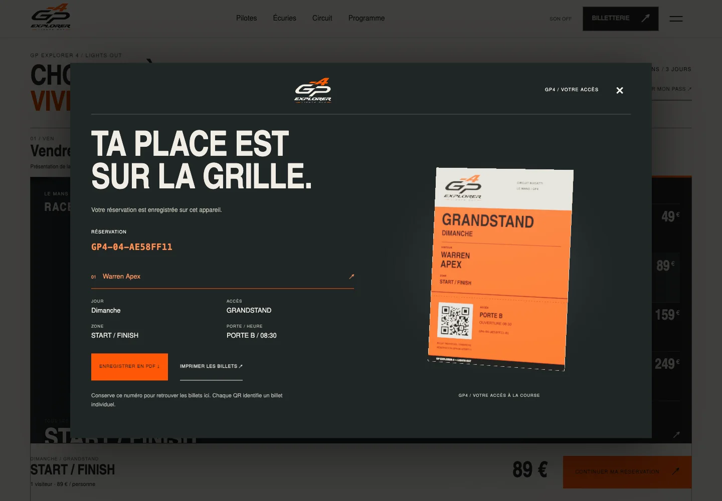 Un pass nominatif.