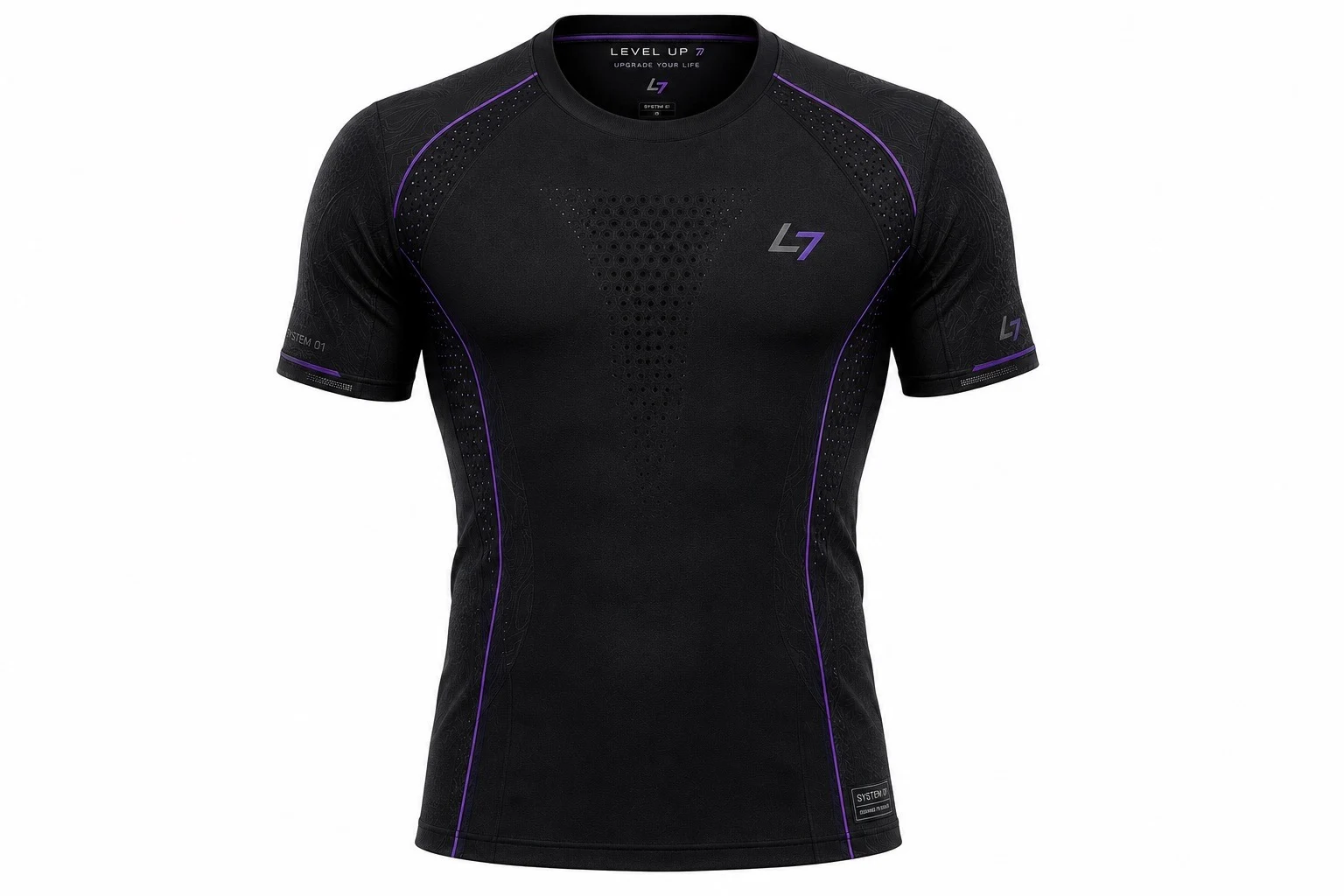 T-shirt violet, vue de face